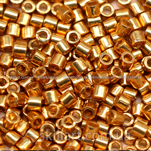 Бисер DBL-1832 Miyuki Delica Beads 8/0 (металлизированный, золотой)